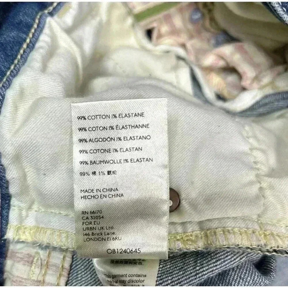 Anthropologie Pilcro Denim Shorts Sz 30 High Waist Distressed Paint - Picture 8 of 9